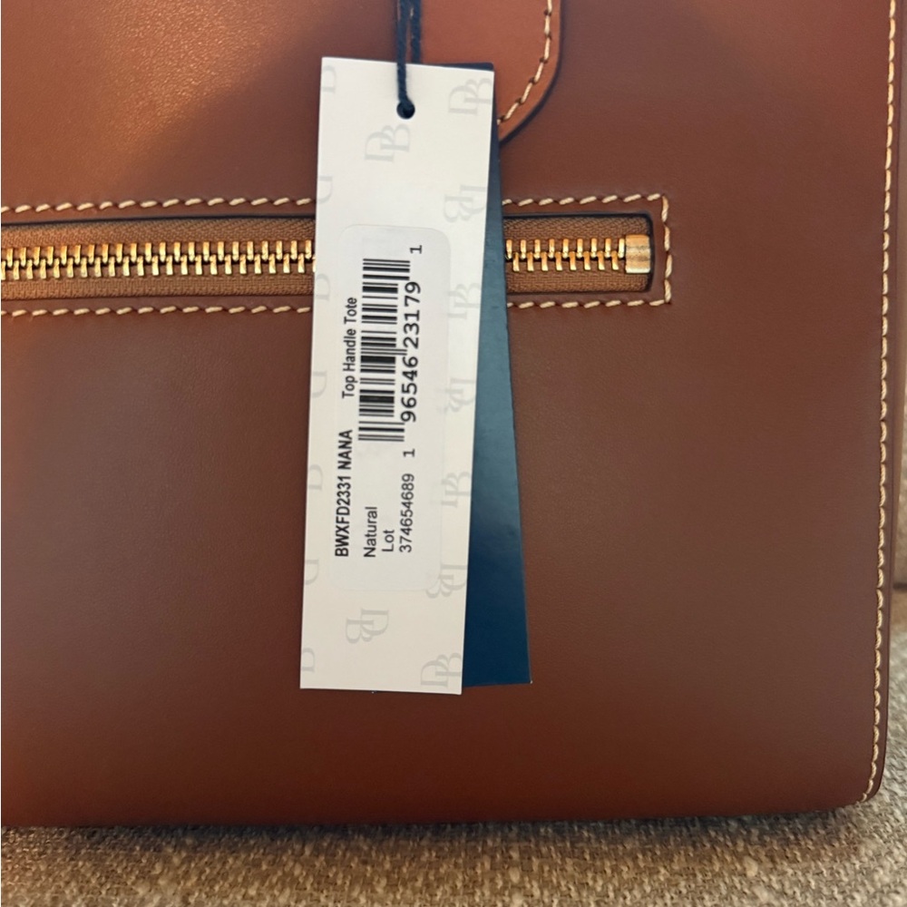 Dooney & Bourke Tan Leather Satchel - Picture 4 of 11